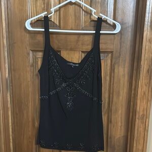 Black Embellished Tank Top